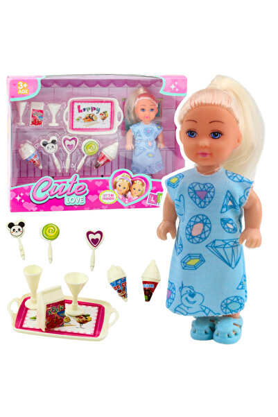 LeanToys Set rochie albastră și accesorii drăguțe pentru mini-păpușă