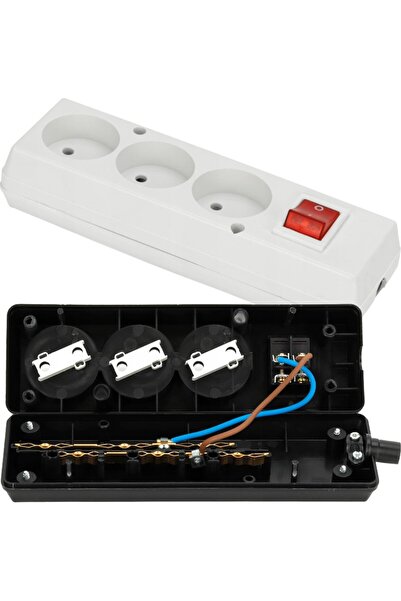 MONTIS Priză încastrabilă triplă, off GN-360WS MT0085-B albă