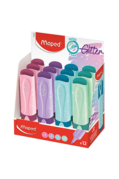 Maped Iluminator Fluo Peps amestec pastel/sclipici (12 bucăți)