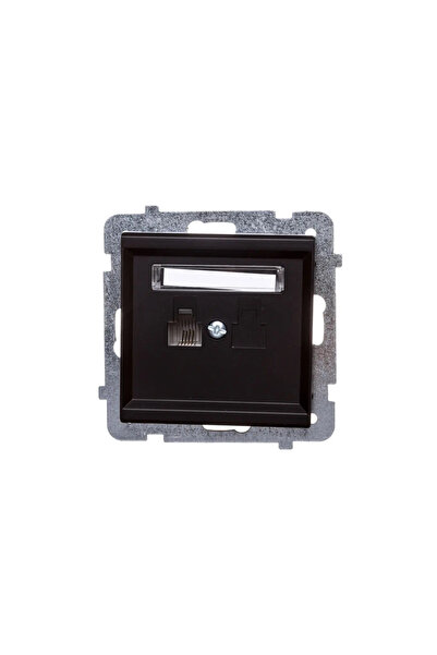 OSPEL Priză telefonică Sonata simplă RJ11 negru metalic (GPT-1R/m/33)