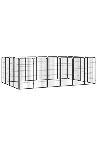 vidaxl Țarc pentru câini 20 panouri negru 50 x 100 cm oțel vopsit electrostatic