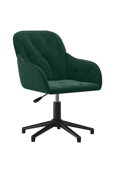 vidaxl Scaun de birou pivotant, verde închis, catifea