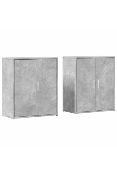 vidaxl Dulapuri, 2 buc., gri beton, 60 x 31 x 70 cm, lemn prelucrat