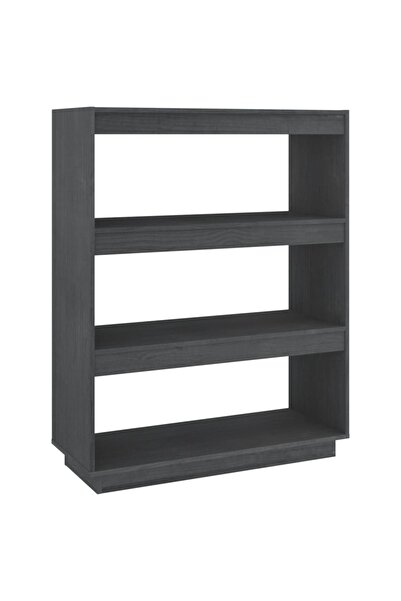 vidaxl Bibliotecă/Separator cameră, gri, 80x35x103 cm, lemn masiv pin