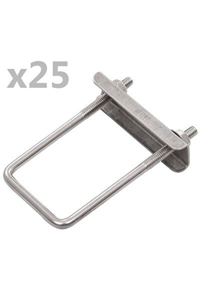 vidaxl Clemă în U pentru stâlp de gard, 60 x 40 mm, 25 seturi