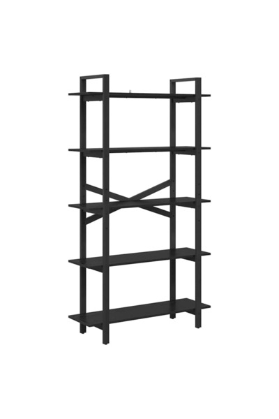 vidaxl Raft pentru cărți Stejar Negru 100 x 33,5 x 178 cm