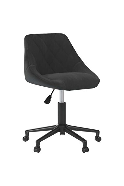 vidaxl Scaun de birou pivotant, negru, catifea
