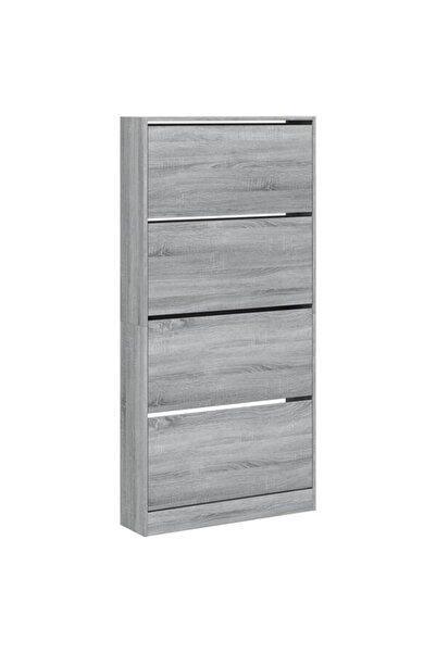 vidaxl Pantofar cu 4 sertare rabatabile, gri sonoma, 80 x 21 x 163,5 cm