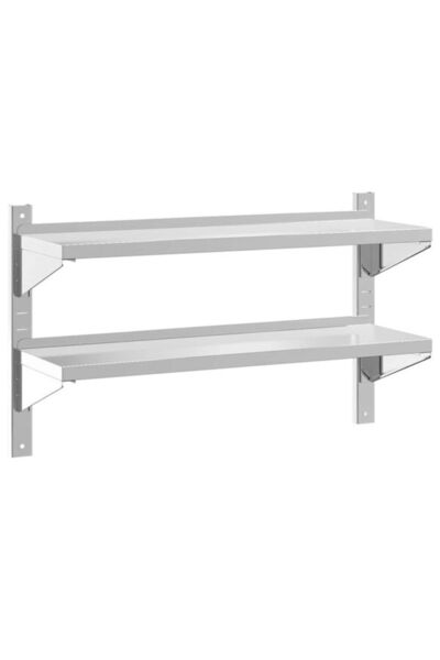 vidaxl Etajeră de perete cu 2 niveluri 100 x 30 x 60 cm Oțel inoxidabil argintiu