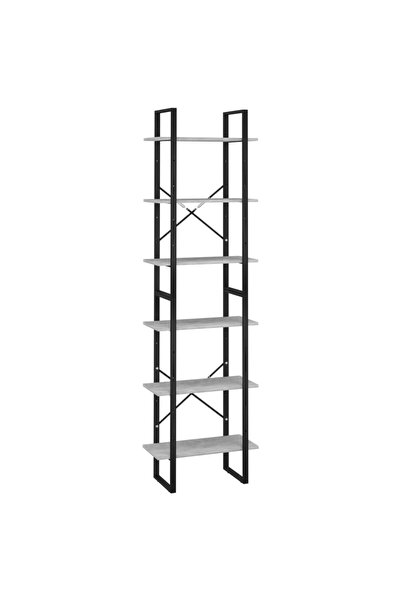 vidaxl Raft de depozitare, gri beton, 60x30x210 cm, lemn compozit
