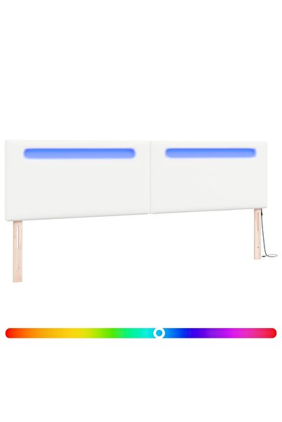 vidaxl Tăblie LED Alb 200 cm Piele artificială