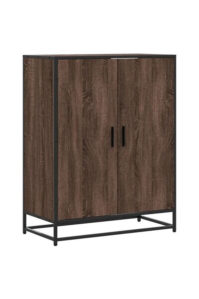 vidaxl Pantofar, stejar maro, 75 x 38 x 97,5 cm, lemn prelucrat/metal