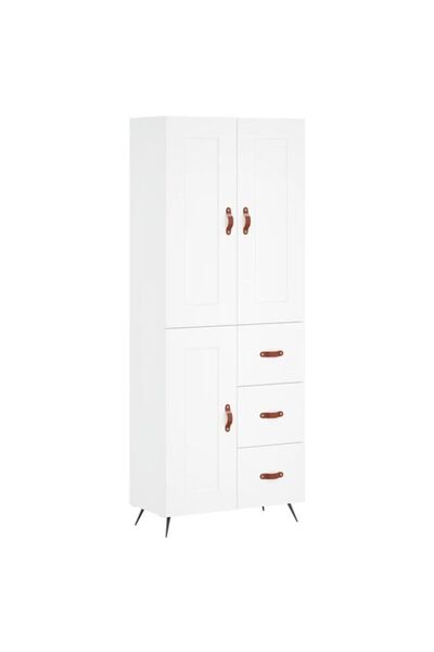 vidaxl Dulap înalt, alb, 69.5 x 34 x 180 cm, lemn prelucrat