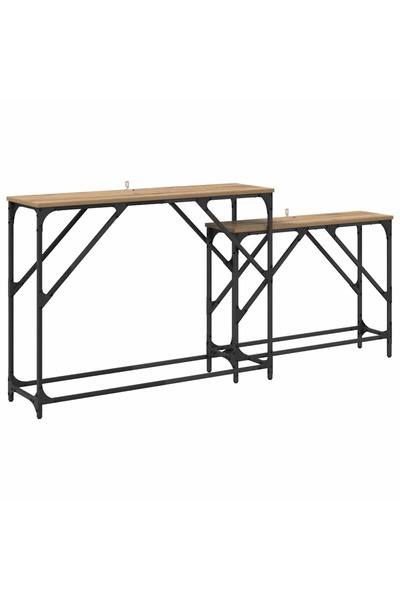 vidaxl Masă de consolă 2 pcs Stejar Artizanal 100 x 28 x 75 cm