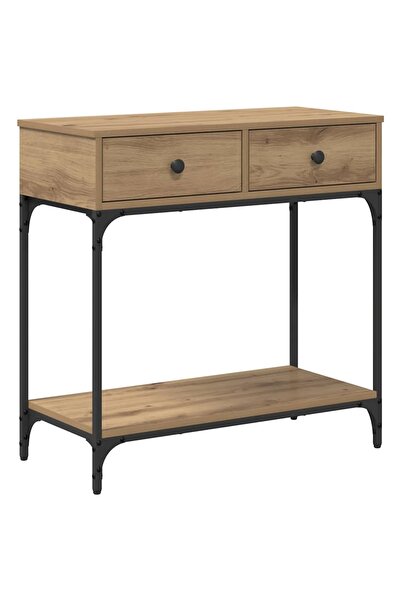vidaxl Masă de consolă cu sertar stejar artizanal 75 x 34.5 x 75 cm