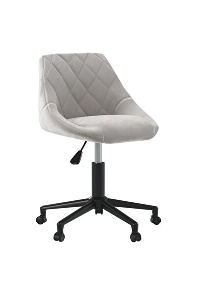 vidaxl Scaun de dining pivotant, gri deschis, catifea