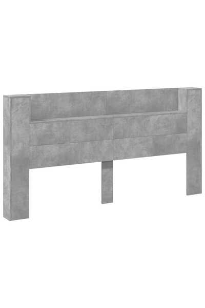vidaxl Tăblie cap Gri din beton 200 x 16,5 x 103,5 cm Lemn compozit