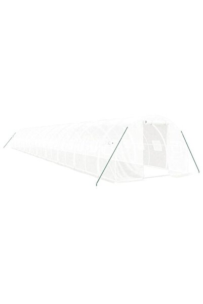 vidaxl Seră cu structură metalică, albă, 60 m², 20 x 3 x 2 m