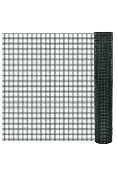 vidaxl Plasa de gard pentru găini, gri, 25 x 0,5 m, oțel placat cu PVC