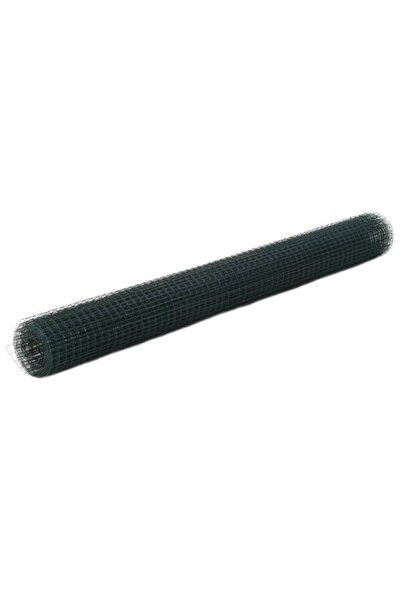 vidaxl Plasa de gard din sarma de găină, verde, 25 x 1.5 m, oțel placat cu PVC