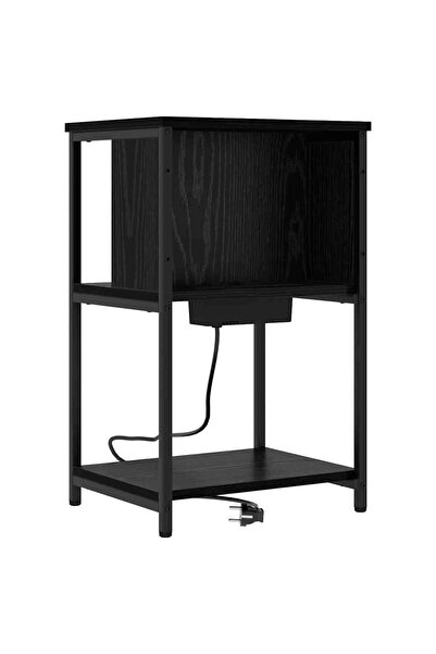 vidaxl Dulap de noapte Stejar Negru 38 x 31 x 61 cm Lemn compozit
