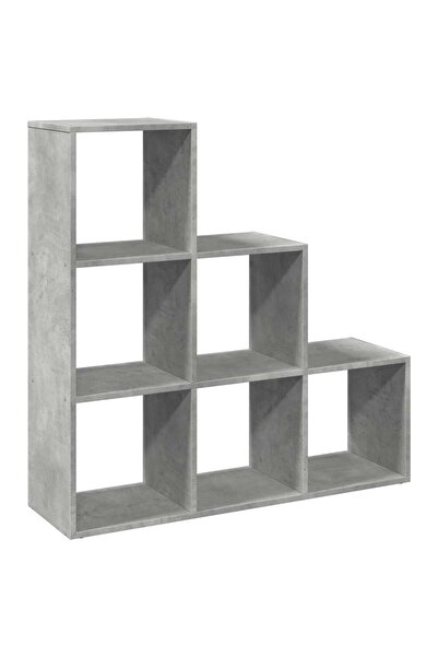 vidaxl Bibliotecă/separator cameră 3 niveluri , gri, 99x29x99 cm lemn