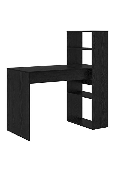 vidaxl Birou cu raft Stejar Negru 113 x 54 x 120 cm Lemn compozit