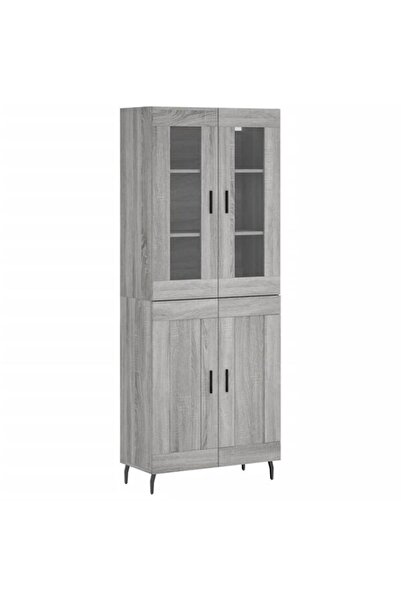 vidaxl Dulap înalt, gri Sonoma, 69,5 x 34 x 180 cm, lemn compozit