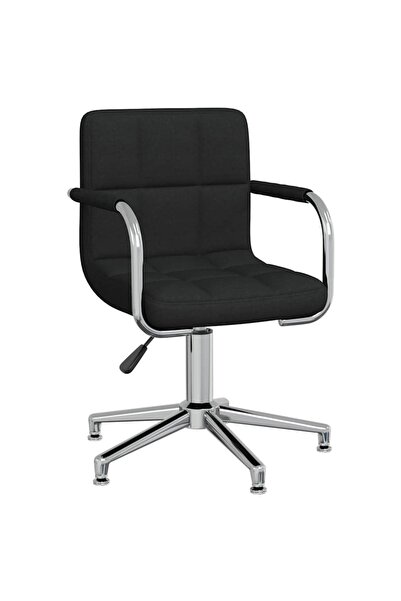 vidaxl Scaun de birou pivotant, negru, material textil