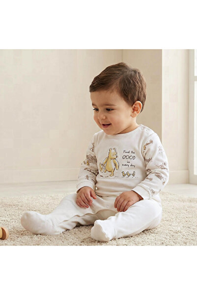Disney Cotton Crew Neck Long Sleeves Sleepsuit with Winnie the Pooh and Frien...