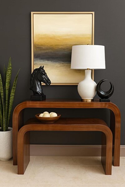 horoof home Wooden Console Table Set – 2-Piece Nesting Tables | Handcrafted W...