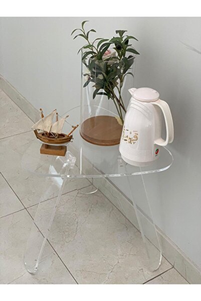 horoof home Modern Clear Acrylic Triangle Side Table – Stylish & Durable Mini...
