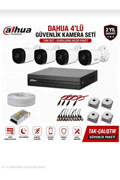 DAHUA 4'LÜ GÜVENLİK KAMERA SETİ