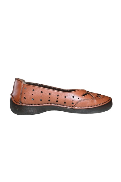 Burç Lisa Women's Genuine Leather Summer Comfortable Ballet Flats