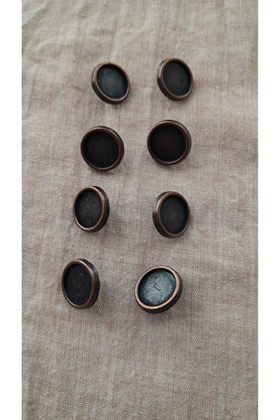 ILCARE Copper Antique Metal Button 11 mm 8 Pieces