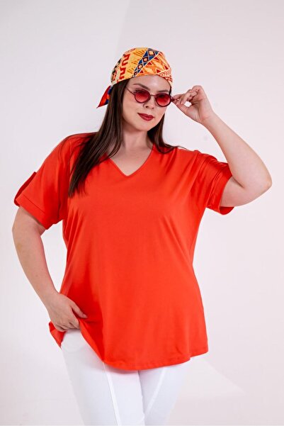 Roxxlen Women's Plus Size V-Neck Blouse with Sleeve Epaulettes