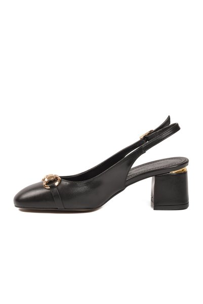FLORİN Black Thick Heeled Women's Evening Dress Shoes 26531 Z