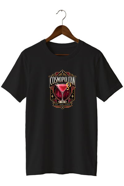 remonz Cosmopolitan Cocktail Unisex Cocktail Printed Regular Fit Crew Neck T-...