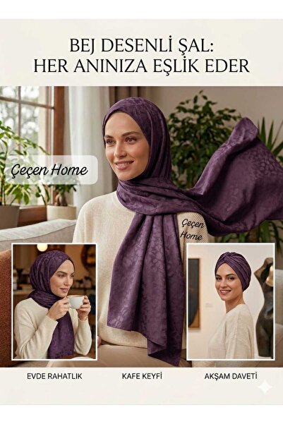ÇEÇEN HOME (1 Piece) Modern Elegant Patterned Shawl, Breathable Synthetic Fab...