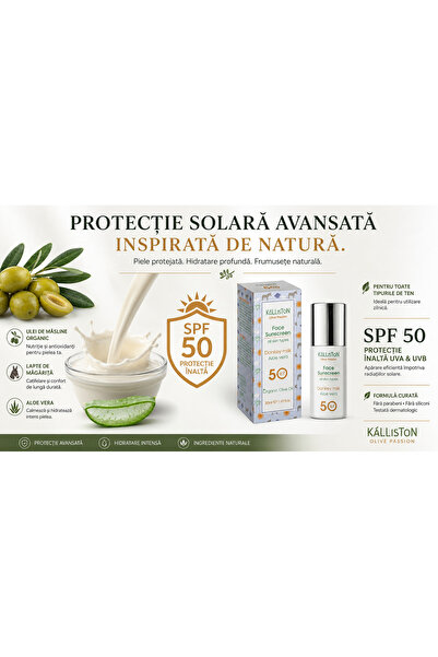 Kalliston Cremă de protecție solară facială KáLLiSToN Olive Passion, SPF 50, ...