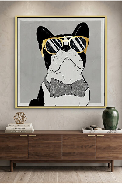 Jasmine Art Cool Boston Terrier Abstract Wall Art | Framed Canvas Print with ...