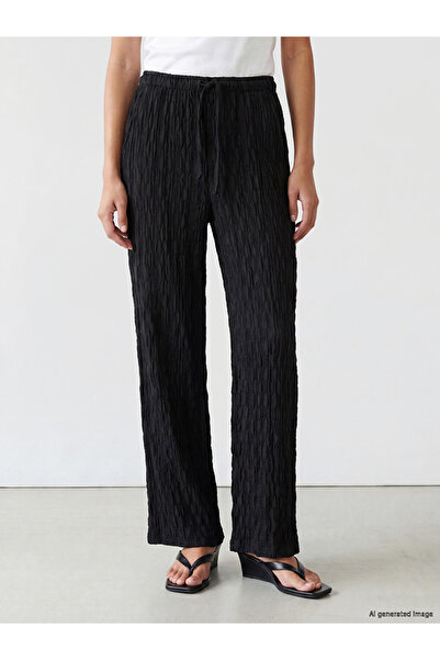 LC Waikiki Elastic Waist Textured Women's Trousers