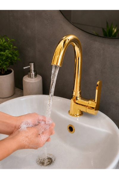 Fualora Bathroom Sink Faucet 360 Degree Swivel Spout Gold