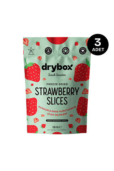 DRYBOX Strawberry Slices 16g 3-Pack – Freeze-Dried, No Added Sugar, 100% Natu...