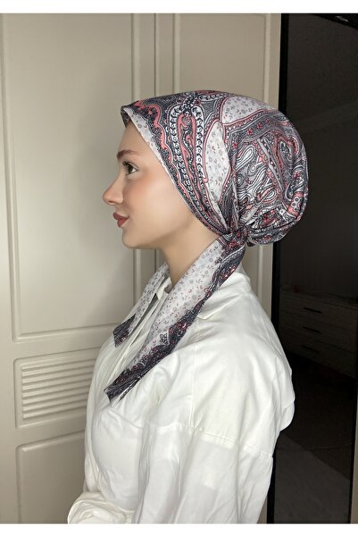 Anatolye Pink Detailed Ethnic Patterned Soft Scarf Bonnet - Non-Slip, Anti-Sw...