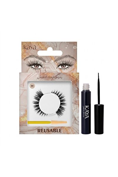 Kaya Black Fast Dry Eyelash Glue Set with 3D Natural Mink Eyelashes Volume St...