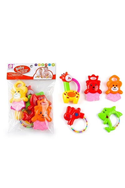 iTajir Interactive Teether and Rattle Set Toy for Newborns 5 Pieces for 3 Bab...