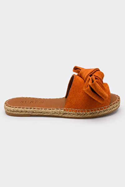 Suren bysrnshoes Taksim Hakiki Deri Fiyonk Detaylı Kadın Espadril Terlik