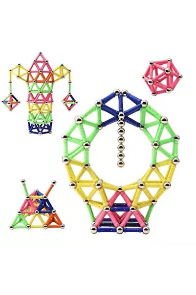 DAMUR Set of 178 Magnetic Sticks, made of Plastic/Magnet, +3 Years, Multicolor