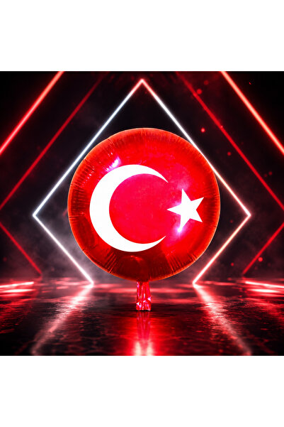 Kuzey Vip Quality 21 Pieces Turkish Flag Balloon 46 cm Red Turkish Flag Foil ...